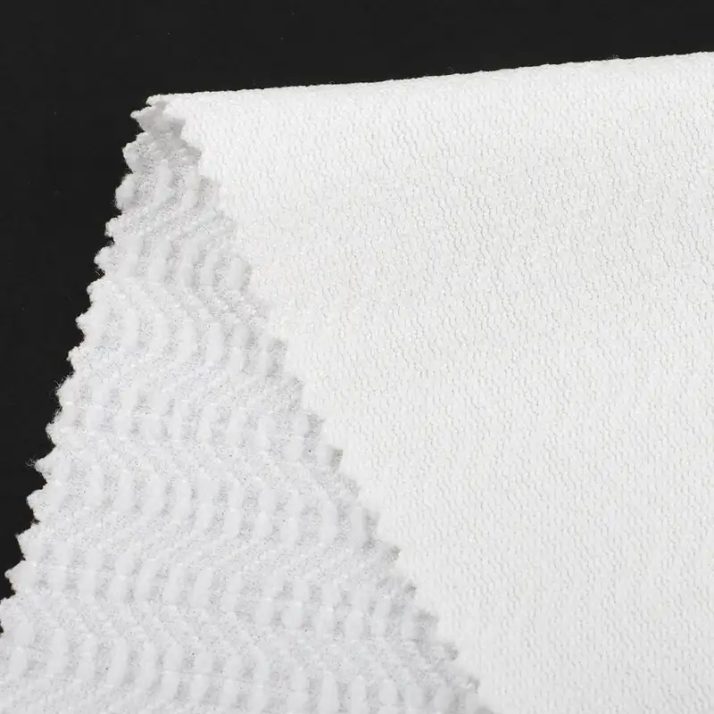 China Fabric for T-Shirt Weft Jacquard Knit Fabric Polyester Elastane white color buy from China wholesaler bulk order at wholesale price free worldwide shipping Alibaba