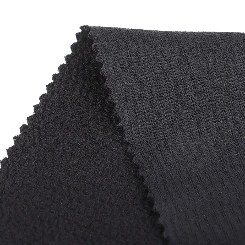 China Fabric for Blouse Weft Jacquard Knit Fabric Polyester Elastane black color buy from China wholesaler bulk order at wholesale price free worldwide shipping Alibaba