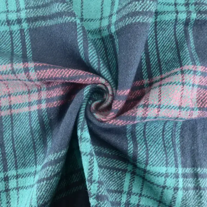 India Fabric for Shirt Cotton YD Flannel Natural Woven Fabric Cotton Blue Check color buy from India wholesaler bulk order at wholesale price free worldwide shipping Alibaba