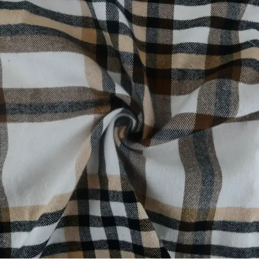 India Fabric for Shirt,Jackets Cotton YD Flannel Natural Woven Fabric Cotton White/Black/Brown Check color buy from India wholesaler bulk order at wholesale price free worldwide shipping Alibaba