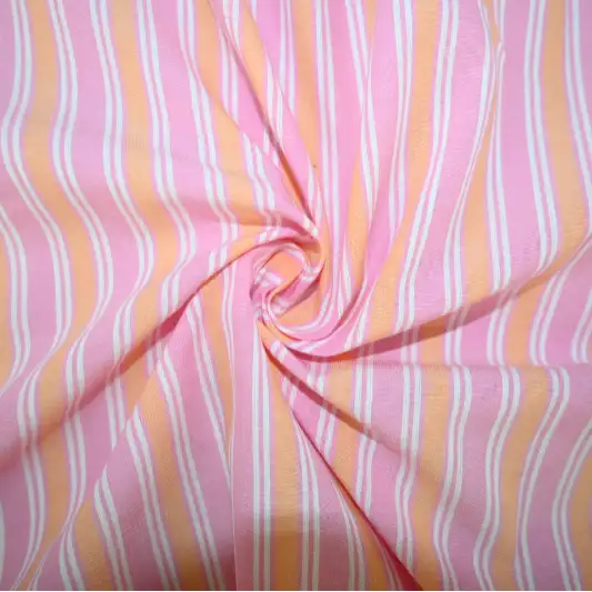 India Fabric for Shirt Cotton Plain Natural Woven Fabric Cotton Pink Yellow Stripe color buy from India wholesaler bulk order at wholesale price free worldwide shipping Alibaba