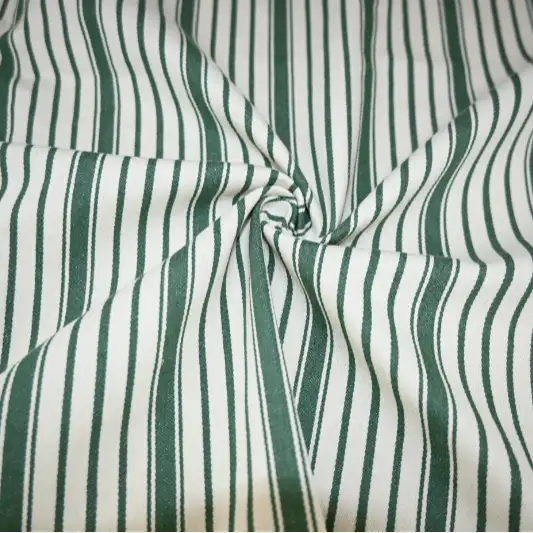 India Fabric for Jackets Cotton YD Twill Natural Woven Fabric Cotton Green Ecru Stripe color buy from India wholesaler bulk order at wholesale price free worldwide shipping Alibaba