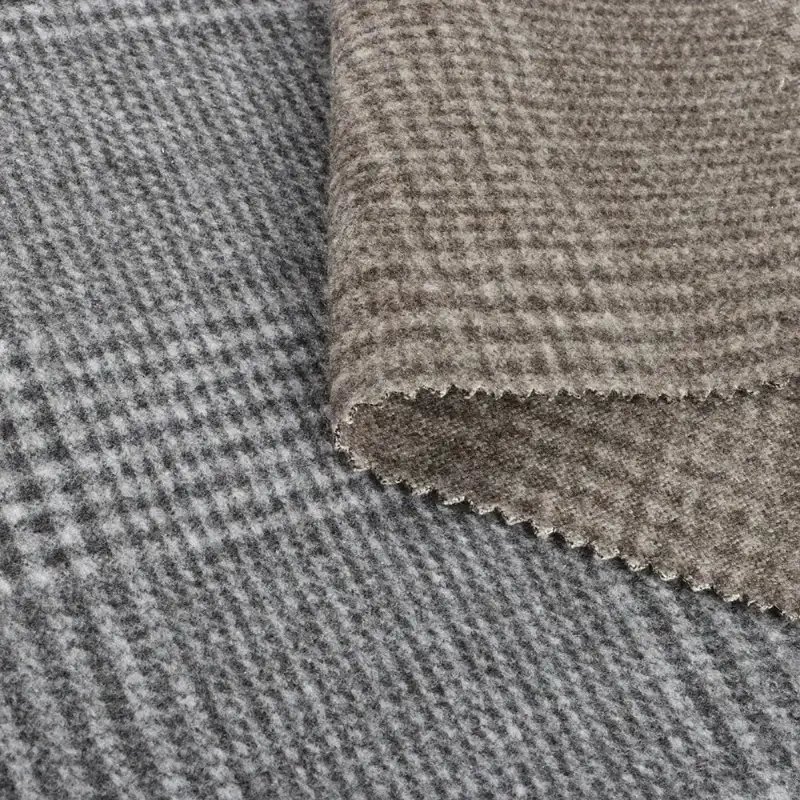 China Fabric for Blazer,Skirt,Hoodie Knit Woolen Fabric Woolen Polyester brown color buy from China wholesaler bulk order at wholesale price free worldwide shipping Alibaba