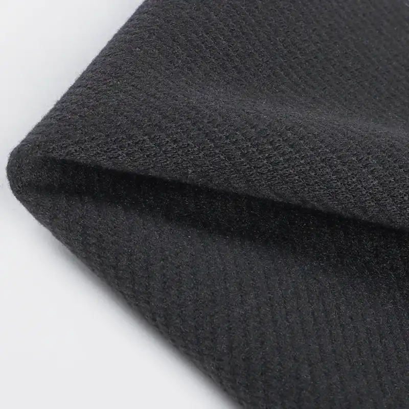 China Fabric for Blazer,Skirt,Hoodie Knit Woolen Fabric Woolen Polyester black color buy from China wholesaler bulk order at wholesale price free worldwide shipping Alibaba