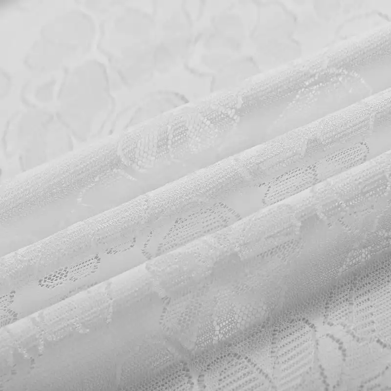 China Fabric for Shirt,T-Shirt,Skirt Lace Knit Fabric Poly Spandex White color buy from China wholesaler bulk order at wholesale price free worldwide shipping Alibaba