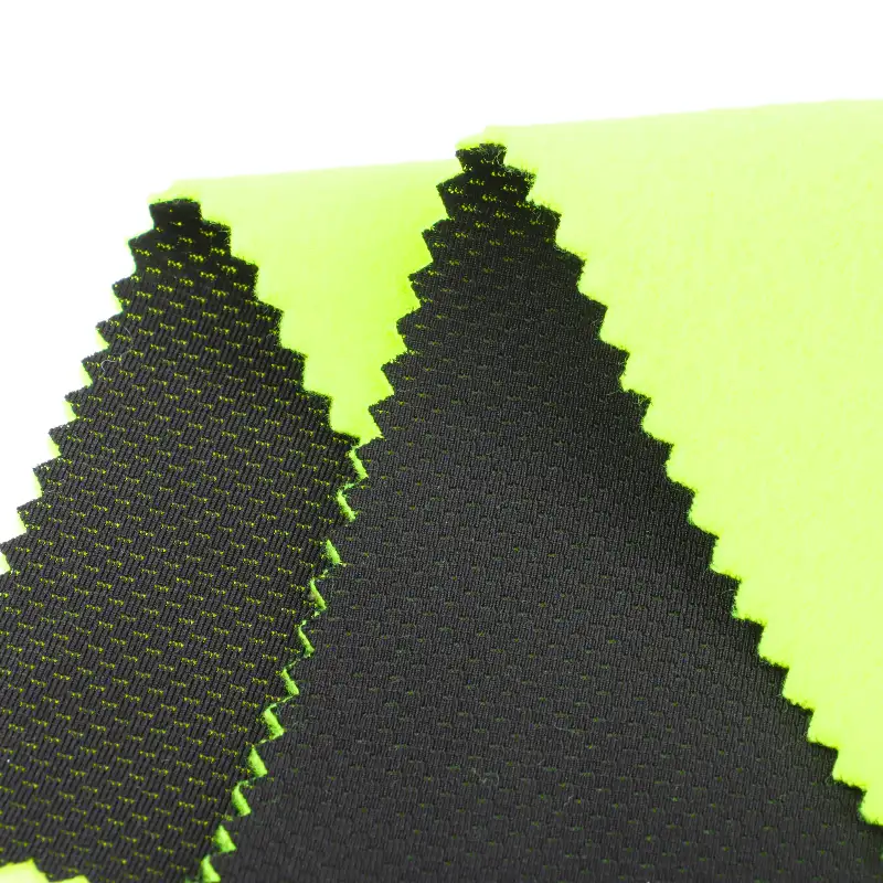 China Fabric for Blouse Weft Jacquard Knit Fabric Polyester Spandex Black with Fluorescein color buy from China wholesaler bulk order at wholesale price free worldwide shipping Alibaba