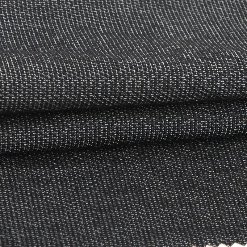 China Fabric for Jackets Weft Jacquard Knit Fabric Polyester Viscose Spandex BLACK color buy from China wholesaler bulk order at wholesale price free worldwide shipping Alibaba