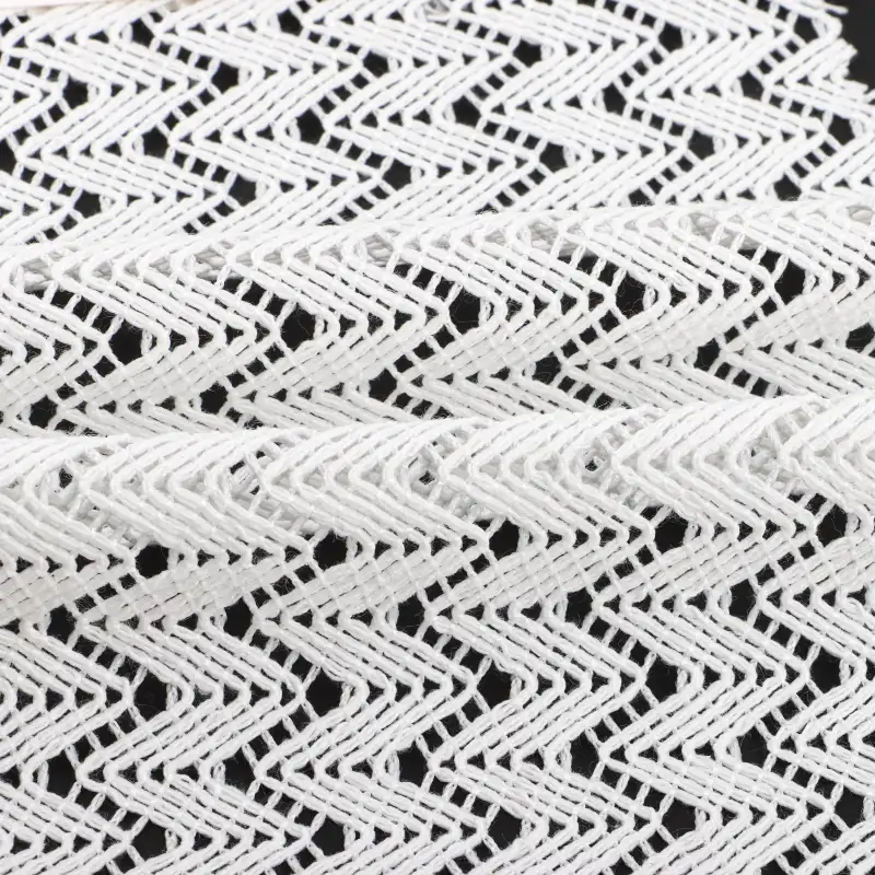 China Fabric for Skirt Lace Knit Fabric Polyester Cotton Milky white color buy from China wholesaler bulk order at wholesale price free worldwide shipping Alibaba