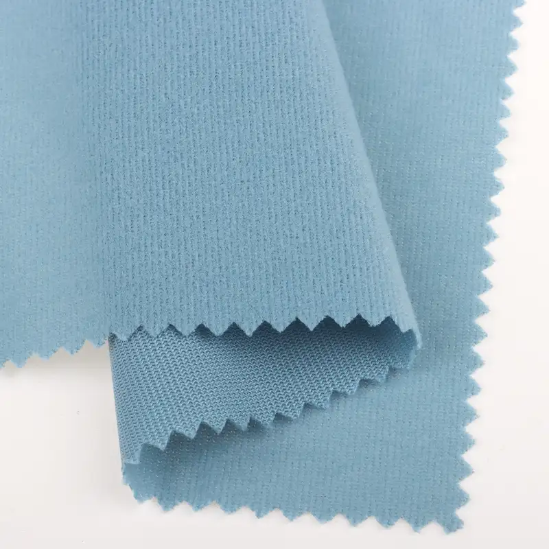 China Fabric for Blouse Fleece Knit Fabric Polyester BLUE color buy from China wholesaler bulk order at wholesale price free worldwide shipping Alibaba