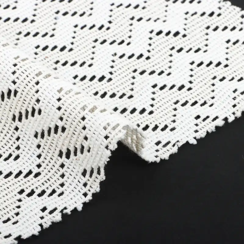 China Fabric for Skirt,Open Cardigan (Sweater) Lace Knit Fabric Cotton Polyester Milky white color buy from China wholesaler bulk order at wholesale price free worldwide shipping Alibaba