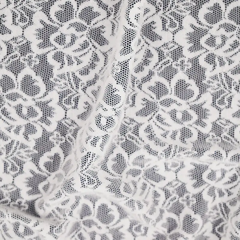 China Fabric for Shirt,Skirt Lace Knit Fabric Nylon Spandex White color buy from China wholesaler bulk order at wholesale price free worldwide shipping Alibaba