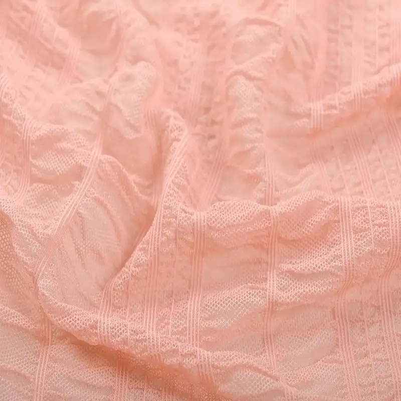 China Fabric for Shirt,Skirt Lace Knit Fabric Nylon Spandex Pink color buy from China wholesaler bulk order at wholesale price free worldwide shipping Alibaba