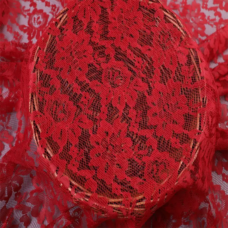 China Fabric for Shirt,Skirt Lace Knit Fabric Poly Red color buy from China wholesaler bulk order at wholesale price free worldwide shipping Alibaba