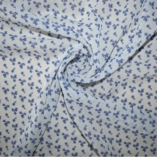 India Fabric for Blouse Polyester Crinkle Fabric Synthetic Woven Fabric Polyester Flower Printed color buy from India wholesaler bulk order at wholesale price free worldwide shipping Alibaba