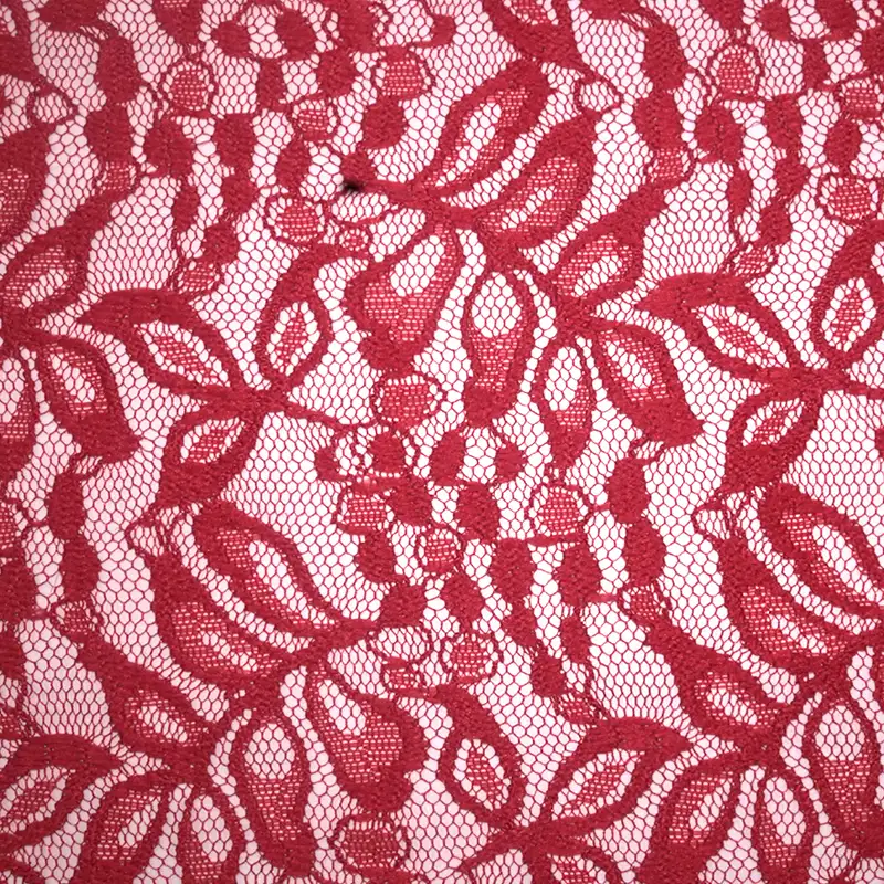 China Fabric for Shirt,Skirt Lace Knit Fabric Nylon Spandex Red color buy from China wholesaler bulk order at wholesale price free worldwide shipping Alibaba