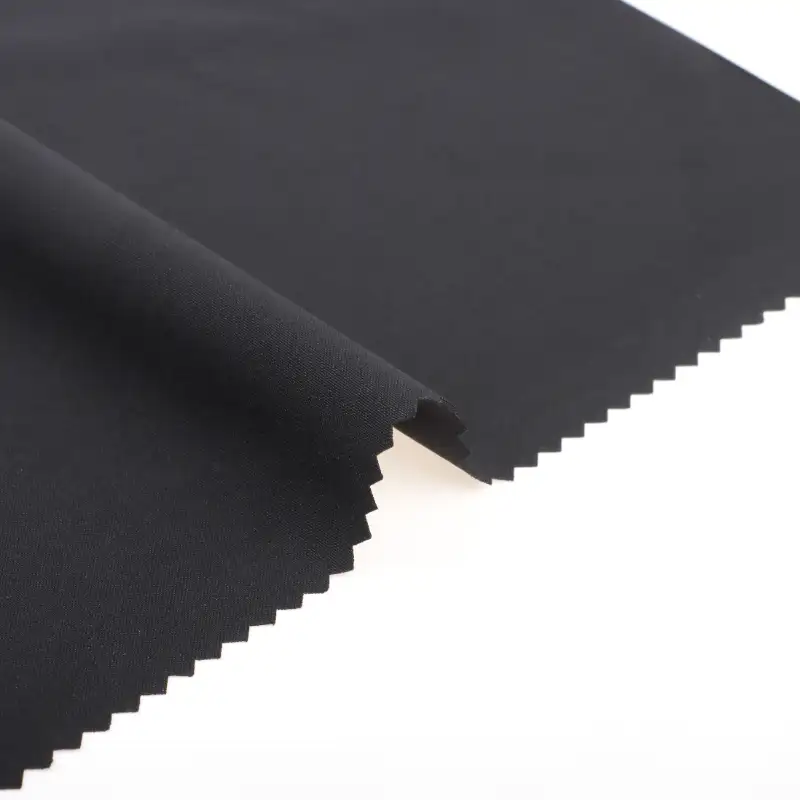 China Fabric for Pants High Stretch Yarn Fabric Synthetic Woven Fabric Polyester BLACK color buy from China wholesaler bulk order at wholesale price free worldwide shipping Alibaba