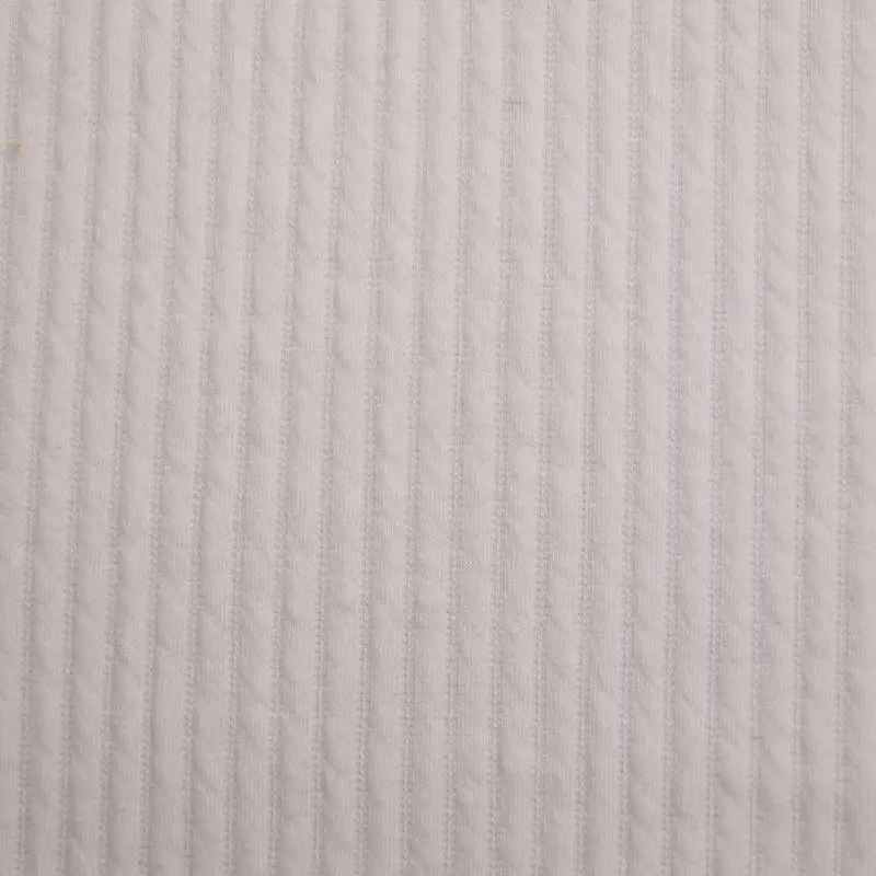 China Fabric for Jackets,Blazer,Bomber jacket Weft Jacquard Knit Fabric Polyester White color buy from China wholesaler bulk order at wholesale price free worldwide shipping Alibaba