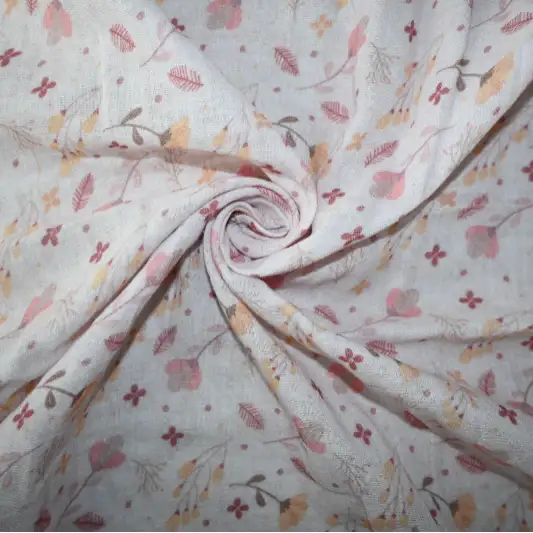 India Fabric for Pajamas Cotton Double Layer Natural Woven Fabric Cotton Flower Printed color buy from India wholesaler bulk order at wholesale price free worldwide shipping Alibaba