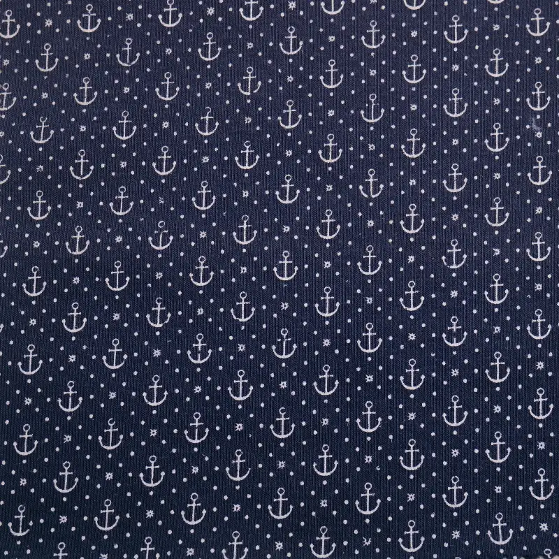 China Fabric for Hoodie,Sweatshirt Fleece Knit Fabric Cotton Polyester Navy with White Print color buy from China wholesaler bulk order at wholesale price free worldwide shipping Alibaba