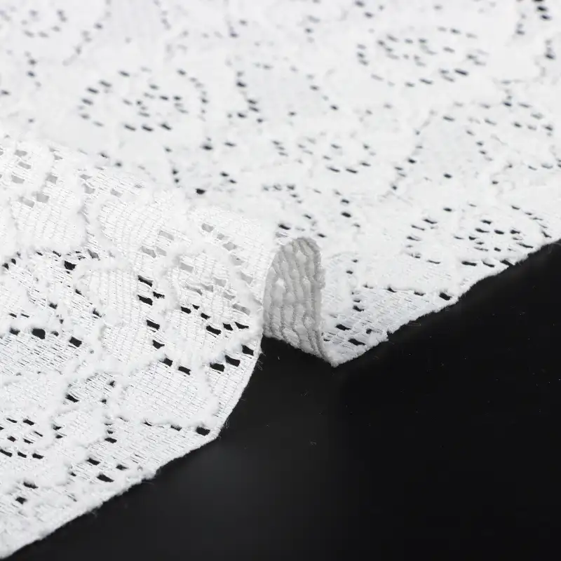 China Fabric for Shirt,Tank Top,Blouse,Skirt,Shorts Lace Knit Fabric Polyester Spandex white color buy from China wholesaler bulk order at wholesale price free worldwide shipping Alibaba