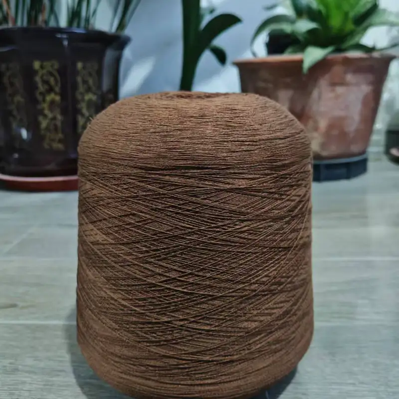 China Yarn for Full-Zipper Cardigan (Sweater),Half-Zipper Cardigan (Sweater),Shirt Long Sleeve Zipper (Sweater),Shirt Half Sleeve Button (Sweater) Double Twist Spun Regular Yarn Polyester Viscose light tan color buy from China wholesaler bulk order at wholesale price free worldwide shipping Alibaba