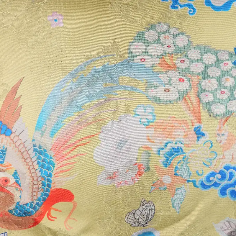 China Fabric for Skirt,Cropped V-Neck Shirt Jacquard Synthetic Woven Fabric Viscose yellow color buy from China wholesaler bulk order at wholesale price free worldwide shipping Alibaba