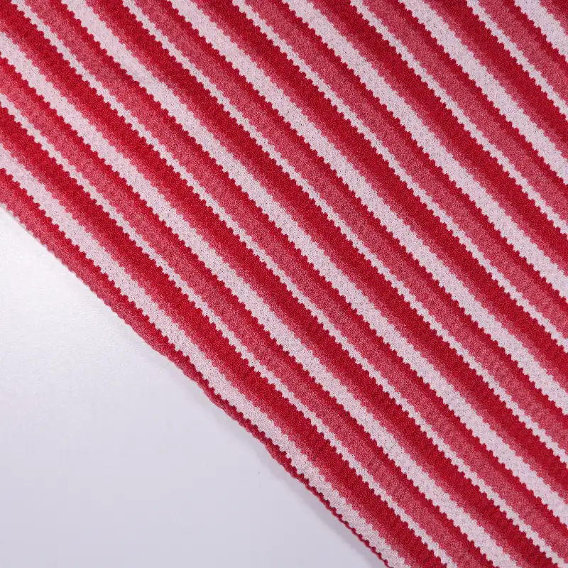 China Fabric for Skirt,Shorts,Bubble-Sleeve Crop Top Single Jersey Knit Fabric Polyester Rayon Spandex stripe color buy from China wholesaler bulk order at wholesale price free worldwide shipping Alibaba