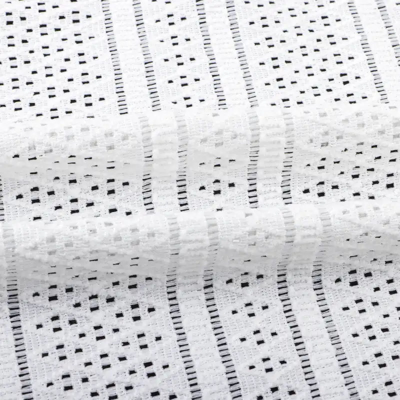 China Fabric for Ladies Vest (Sweater) Lace Knit Fabric Polyester Spandex white color buy from China wholesaler bulk order at wholesale price free worldwide shipping Alibaba