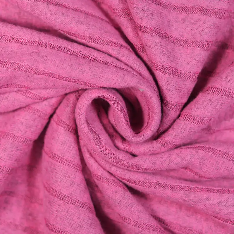 China Fabric for Hoodie,Irregular Cami,Ladies Long Ruffle A-Line Skirt Rib Knit Fabric Spandex Polyester hot pink color buy from China wholesaler bulk order at wholesale price free worldwide shipping Alibaba