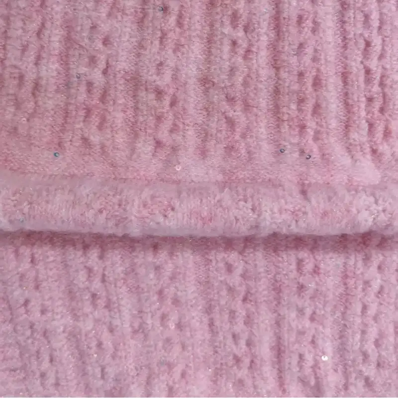 China Yarn for Knitted Jacket (Sweater),Round Neck Pullover (Sweater),Hoodie  (Sweater),Dresses (Pullover) (Sweater) Mossy Yarn Fancy Yarn Wool Acrylic Polyester Lurex Sequin Spandex pink+sparkling color buy from China wholesaler bulk order at wholesale price free worldwide shipping Alibaba