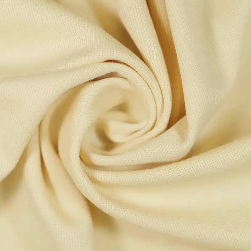 China Fabric for T-Shirt,Polo Shirt,Skirt,Shorts Single Jersey Knit Fabric Cotton Polyester Spandex yellow color buy from China wholesaler bulk order at wholesale price free worldwide shipping Alibaba