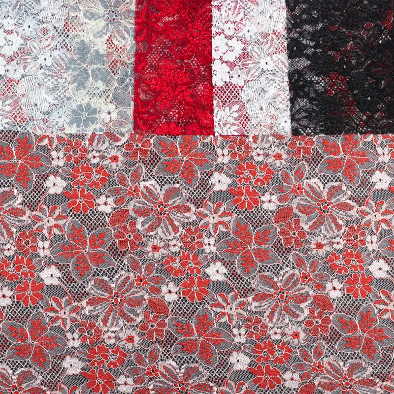 China Fabric for Tank Top,Crop Top,Lingerie,Skirt Lace Knit Fabric Nylon Polyester white、black、gray、green、apricot、pink color buy from China wholesaler bulk order at wholesale price free worldwide shipping Alibaba