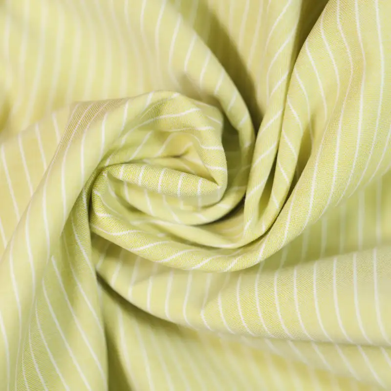 China Fabric for Shirt,Skirt,Cropped V-Neck Shirt Yarn Dyed Stripe Woven Blended Fabric Cotton Linen BLUE color buy from China wholesaler bulk order at wholesale price free worldwide shipping Alibaba