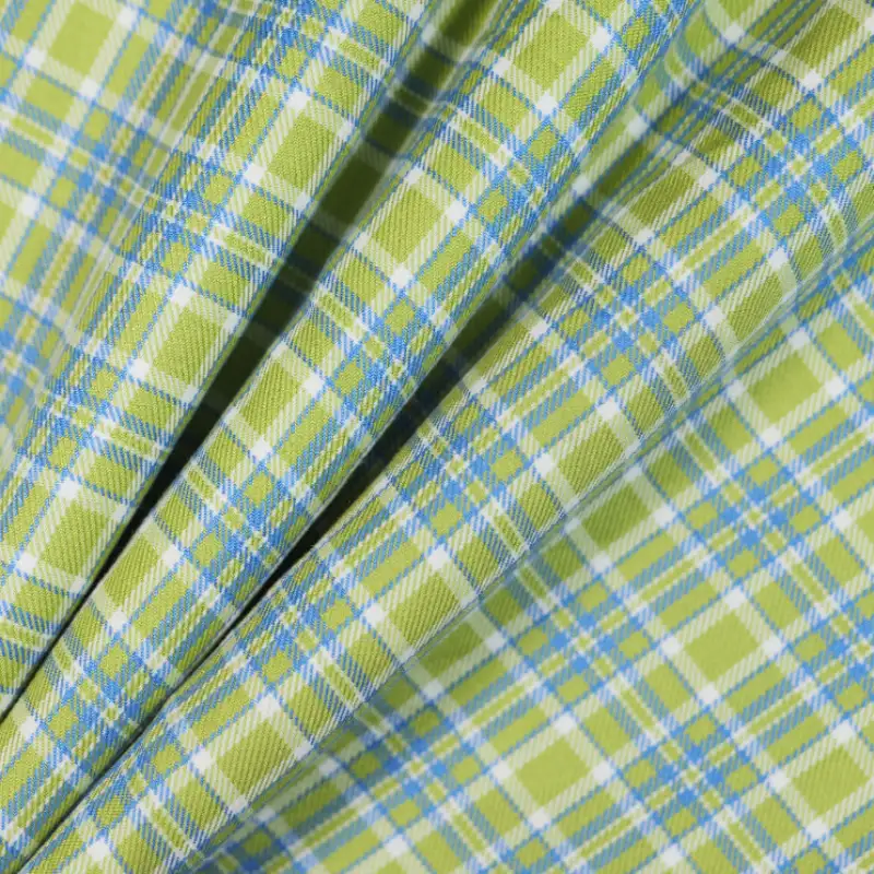 China Fabric for Skirt Yarn Dyed Check Woven Blended Fabric Polyester Cotton Spandex yellow color buy from China wholesaler bulk order at wholesale price free worldwide shipping Alibaba