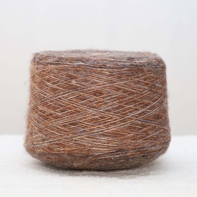 Air Spun Yarn 42%Polyester 27%Recycled Polyester 24%Acrylic 7%Wool 1/5SNm Brown