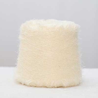 Feather Yarn 100%Polyester 1/7SNm White