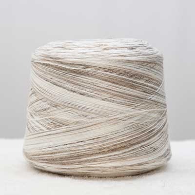 Core Spun Yarn 70%Recycled Polyester 7%Nylon 6%Wool 17%PBT 2/15SNm Brown/cream/white