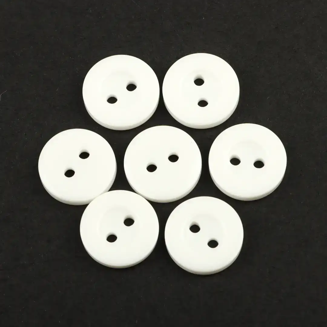 White 2 holes Plastic Button for Shirt,Pants,Denim Jacket,Suit Trouser,Jackets,Blazer,T-Shirt,Polo Shirt,Tank Top,Blouse buy garments accessories in bulk from China wholesaler at wholesale price free worldwide shipping Alibaba