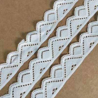 White - Crochet Lace - 2.6 cm - 250 GSM