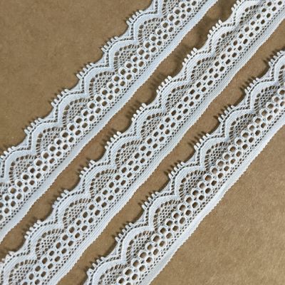 White - Crochet Lace - 2.5 cm - 285 GSM