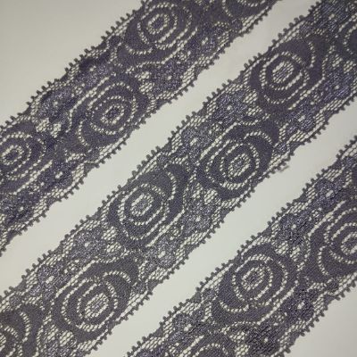 Grey - Crochet Lace - 3.5 cm - 160 GSM