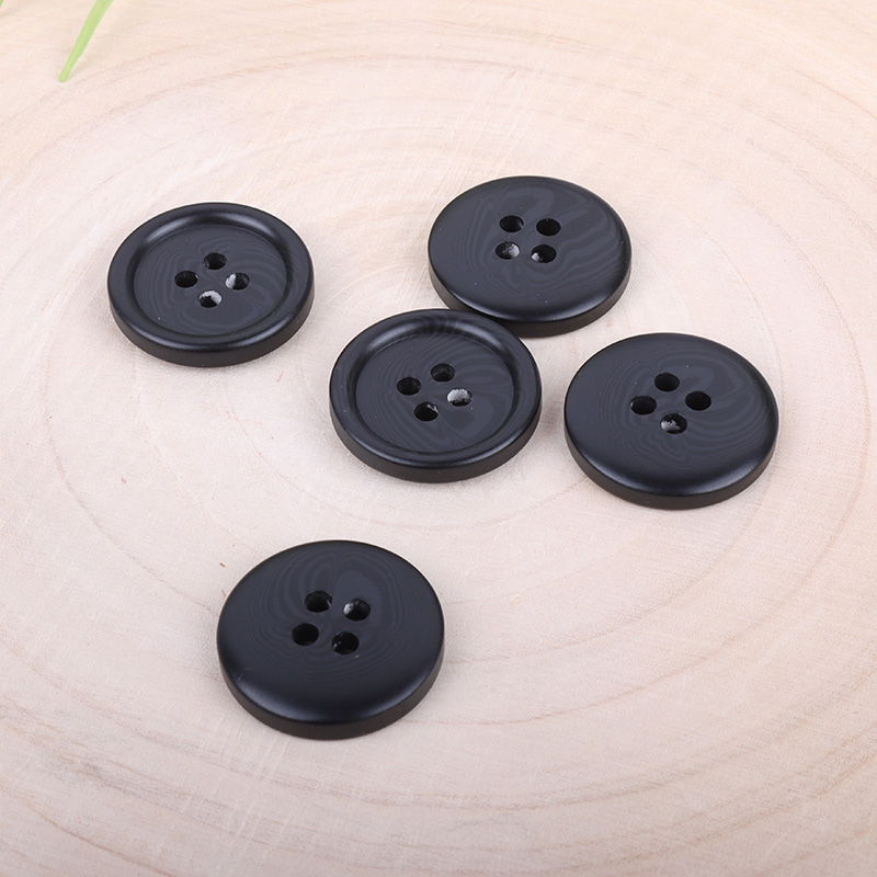 Black - Plastic Button - 32 ligne - 20.5 mm