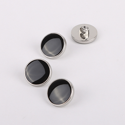 Black - Plastic Button - 24 ligne 15 mm