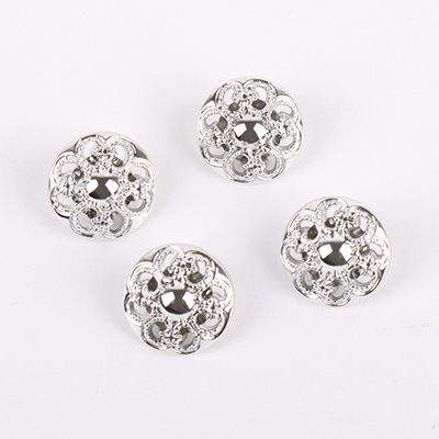 Silver - Plastic Button - 28 ligne 18 mm