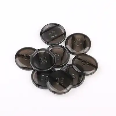 Black - Resin Button - 40 ligne 25.5 mm