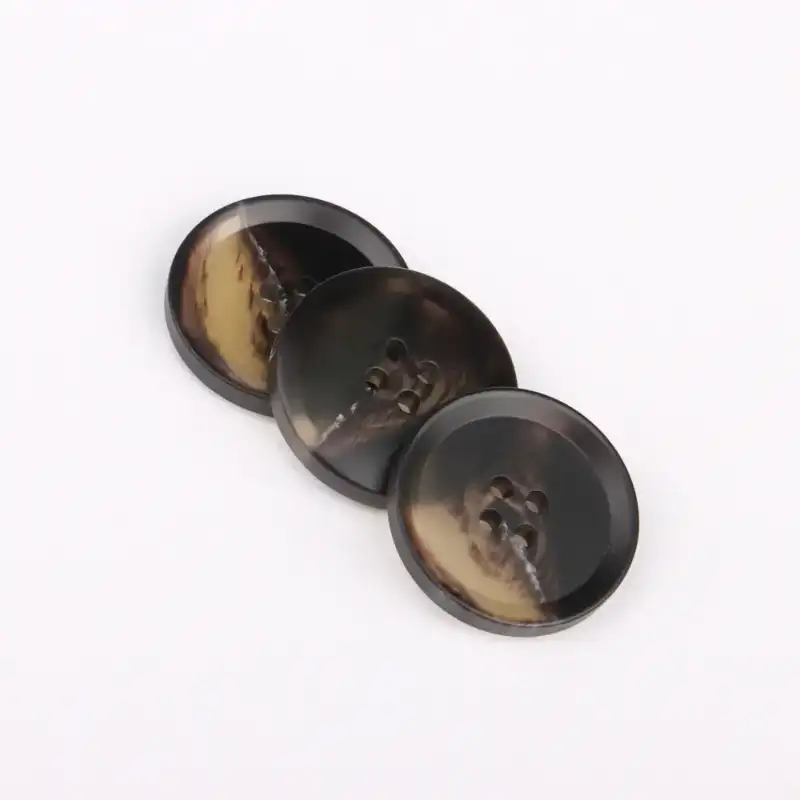 Black - Resin Button - 40 ligne 25.5 mm