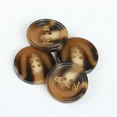 Brown - Resin Button - 40 ligne 25 mm