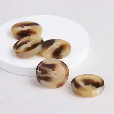 Brown - Resin Button - 40 ligne 25.5 mm