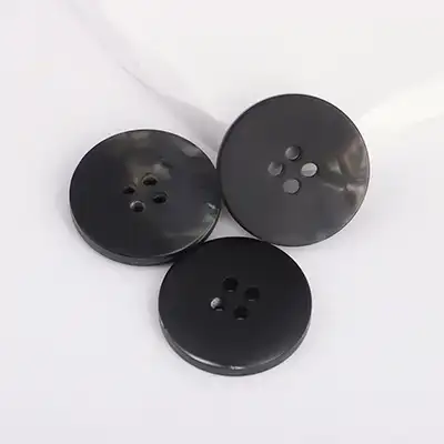 Black - Resin Button - 40 ligne 25.5 mm