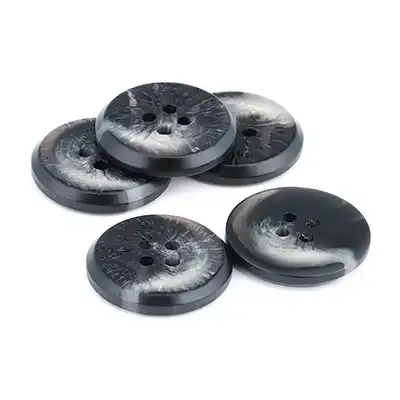 Black - Resin Button - 40 ligne 25.5 mm